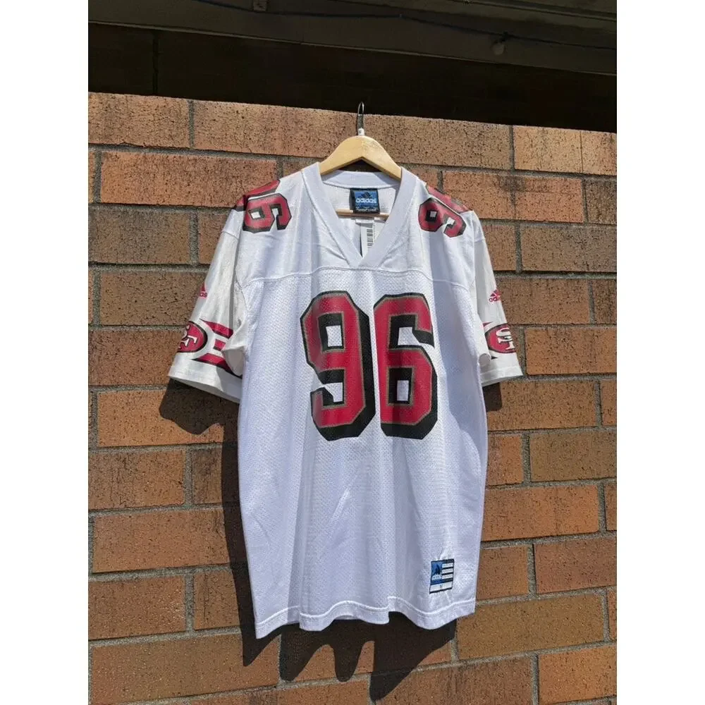 Y2K Andre Carter Vintage San Francisco 49ers White Adidas NFL Football Jersey